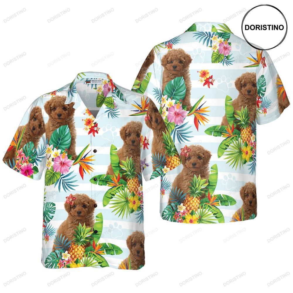 Tropical Flower With Poodle Hawaiian Shirt
