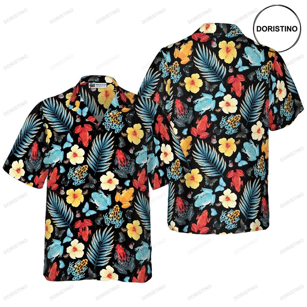 Tropical Flowers And Frogs Limited Edition Hawaiian Shirt