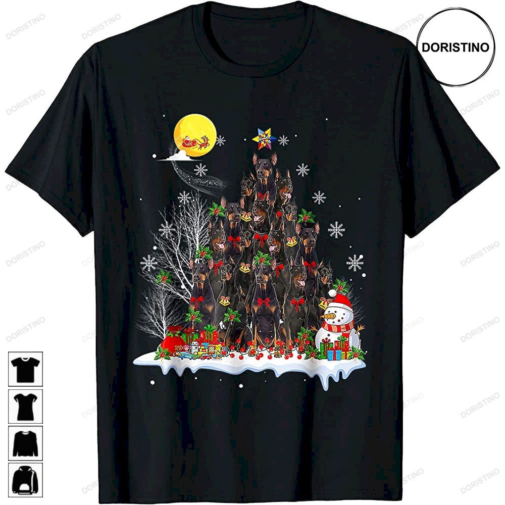 Doberman Dog Reindeer Pine Christmas 2022 Limited Edition T-shirts