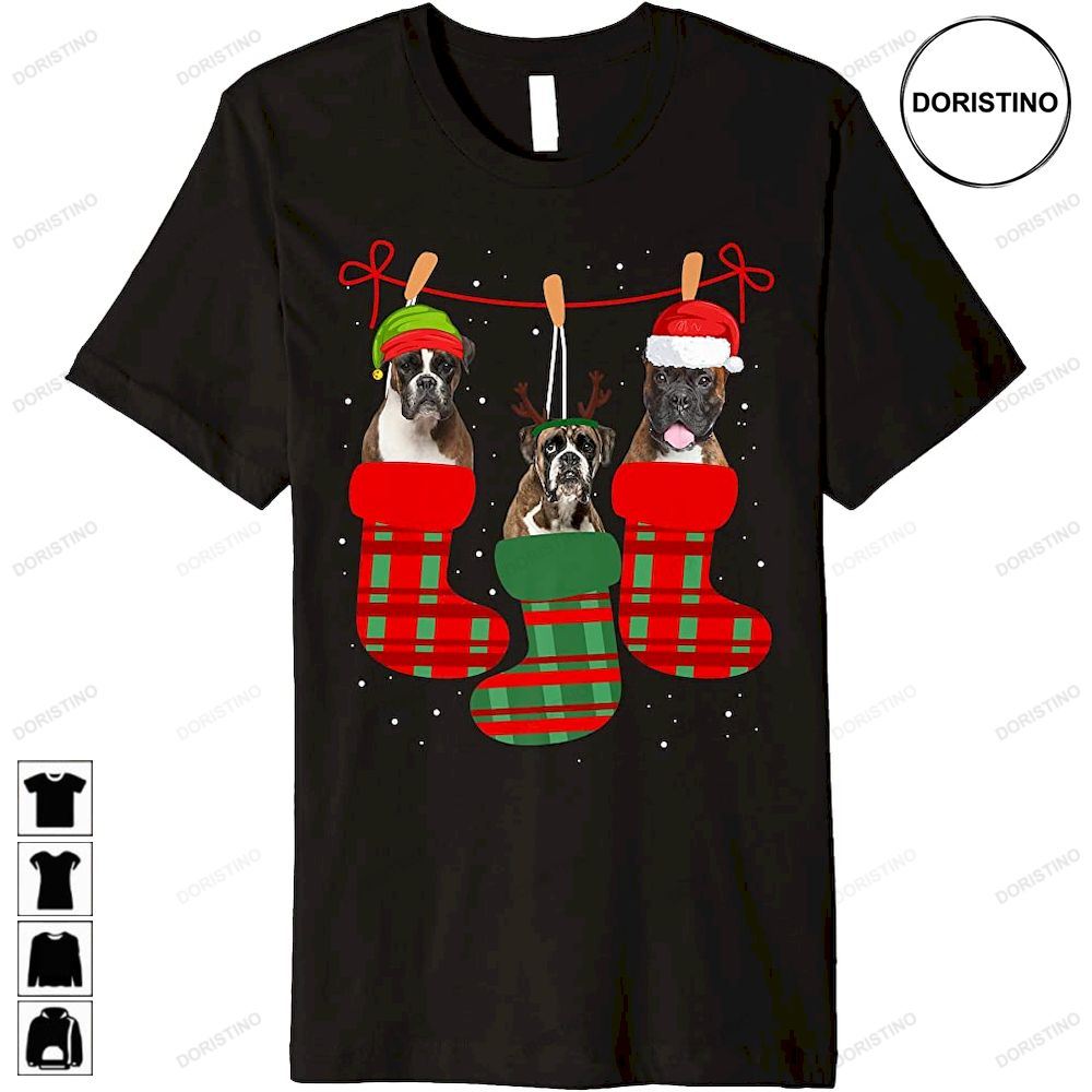 Dog Boxer Christmas Socks Funny Xmas Pajama Pet Puppy Limited Edition T-shirts