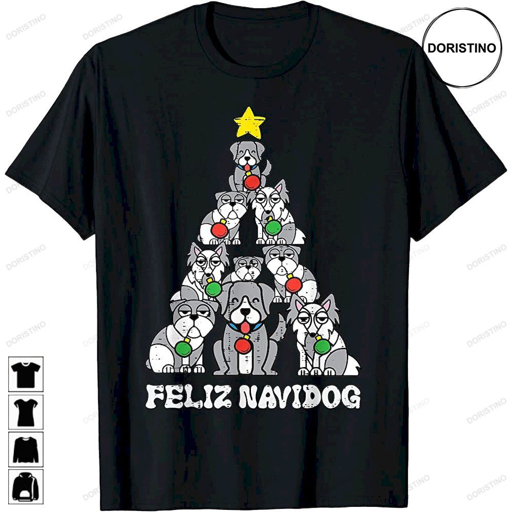 Dog Christmas Tree Feliz Navidog Funny Xmas Men Women Kids Limited Edition T-shirts