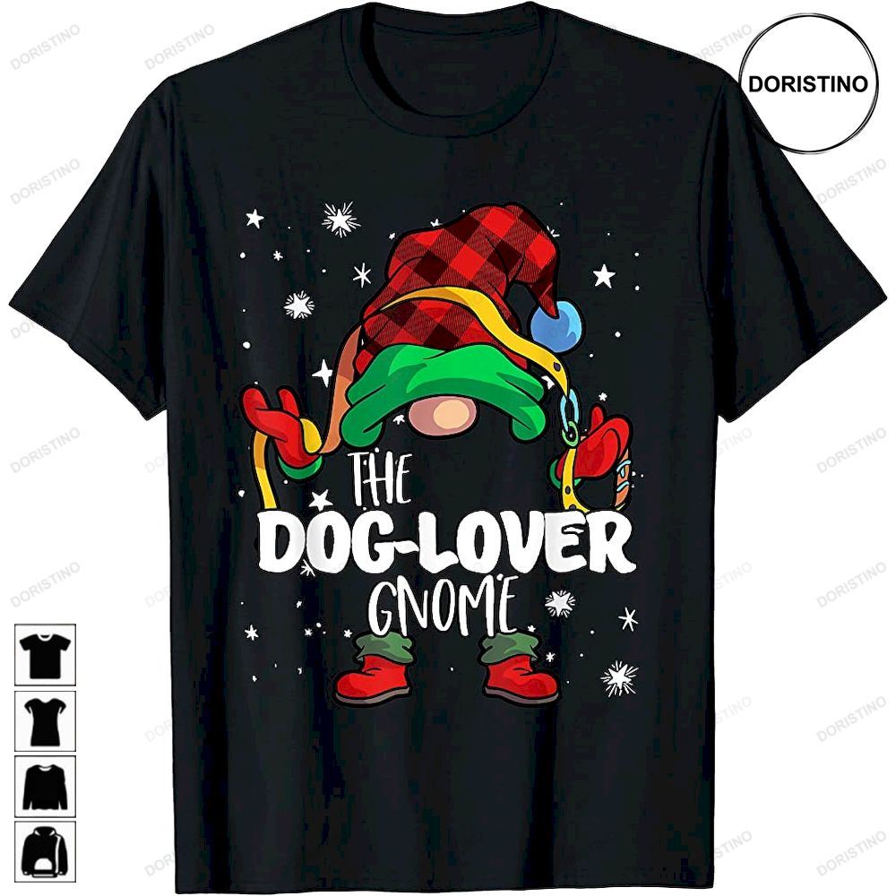 Dog Lover Gnome Red Buffalo Plaid Matching Family Christmas Limited Edition T-shirts