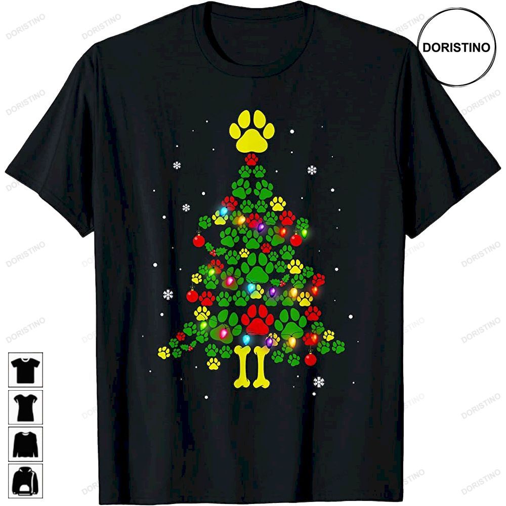Dog Paws Lover Footprint Christmas Tree Family Matching Pjs Trending Style
