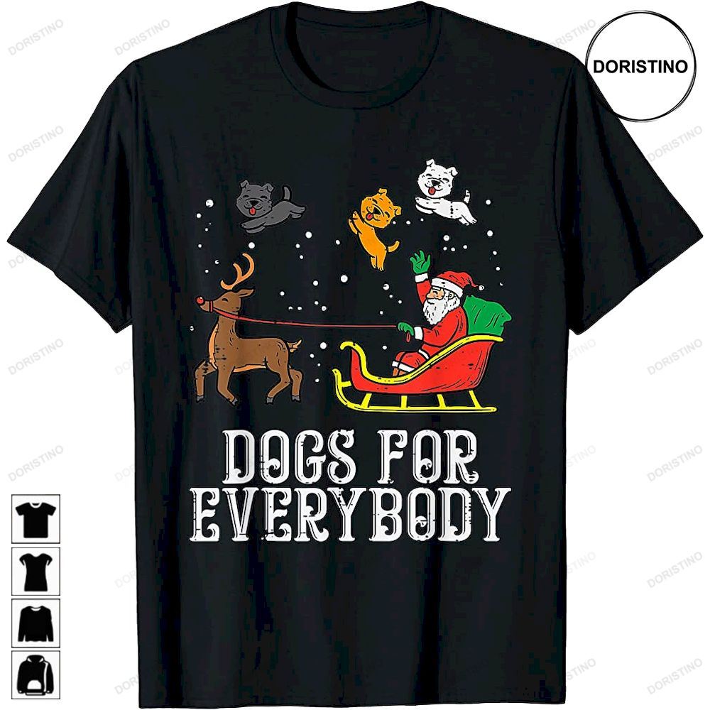 Dogs For Everybody Santa Funny Christmas Pjs Xmas Pajamas Limited Edition T-shirts