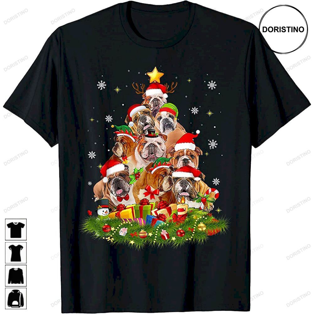 English Bulldog Christmas Tree Lights Dog Xmas 2022 Trending Style