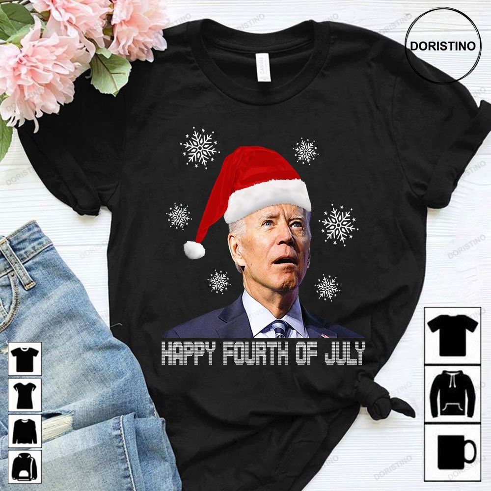 Funny Anti Joe Biden Happy 4th Of July Merry Christmas Trending Style