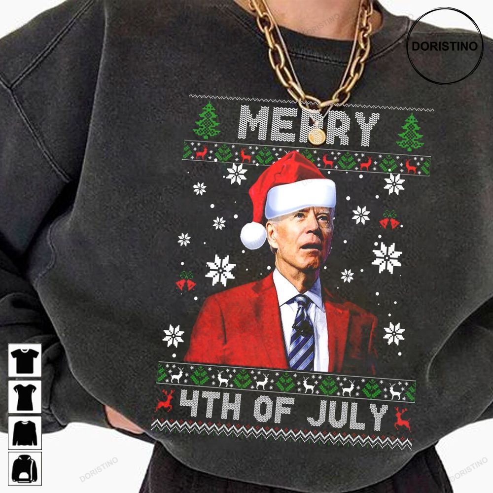Funny Political Merry 4th July Santa Joe Biden Funny Limited Edition T-shirts