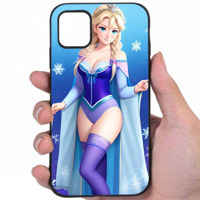 Elsa Frozen Tempting Gaze Sexy Anime Artwork iPhone Samsung Phone Case