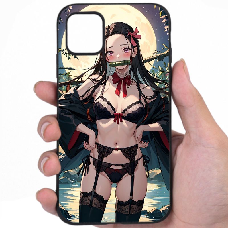Kimetsu No Yaiba Flirtatious Smile Hentai Fan Art iPhone Samsung Phone Case