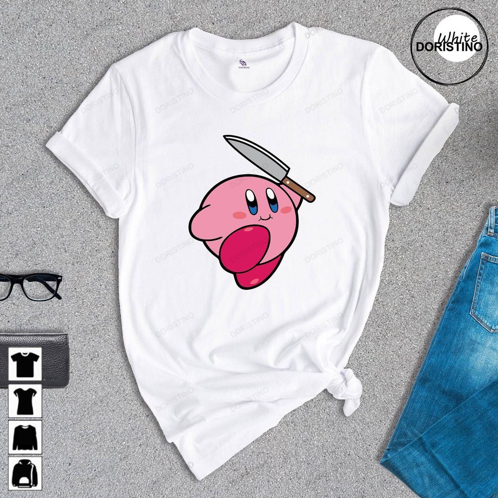 Kirby With A Knife Cute Kirby Kawaii Kirby Kirby Gaming Kirby Party Gift For Gamer Kirby Awesome Shirts