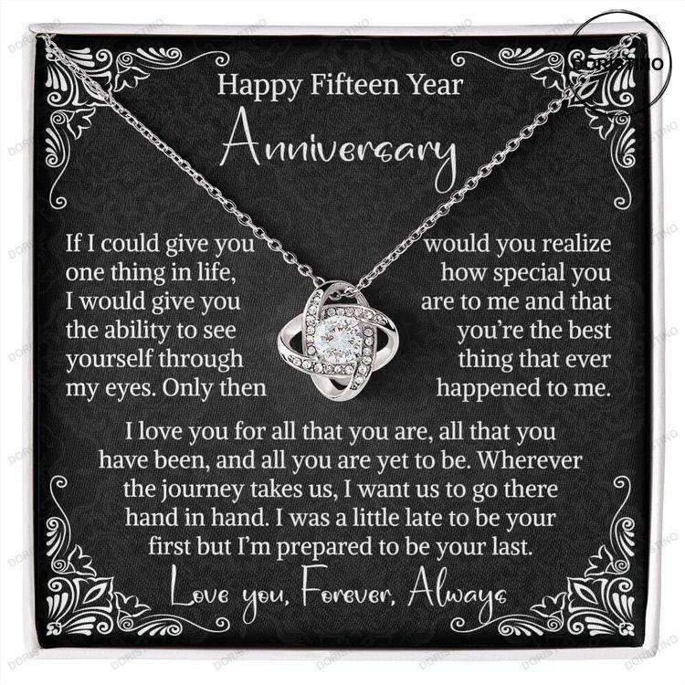 15th Wedding Anniversary Gift For Wife Crystal Anniversary Gift Fifteenth Anniversary Gift 15 Year Anniversary Love Knot Necklace Doristino Trending Necklace