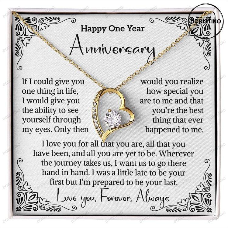 1st Wedding Anniversary Gift For Wife Paper Anniversary Gift First Anniversary 1 Year Anniversary Gift For Her One Year Heart Necklace Doristino Trending Necklace