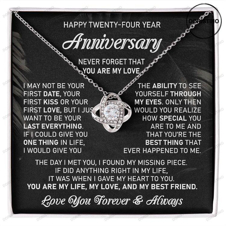 24th Wedding Anniversary Gift For Wife Stone Anniversary Gift Twenty Fourth Anniversary Gift 24 Year Anniversary Gift For Her Love Quote Doristino Trending Necklace