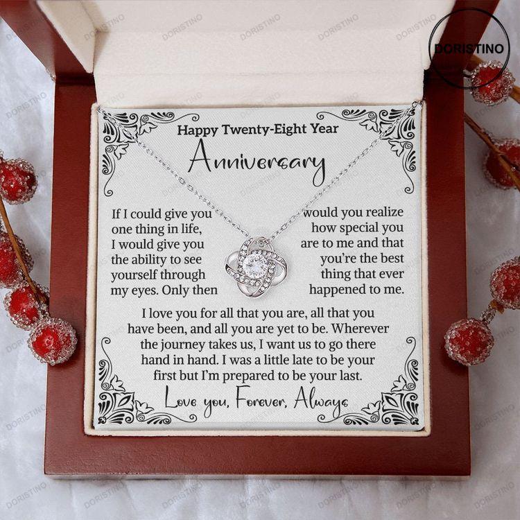 28th Wedding Anniversary Gift For Wife Linens Anniversary Gift Gift 28 Year Anniversary Gift For Her Twenty Eightieth Anniversary Love Woman Doristino Awesome Necklace