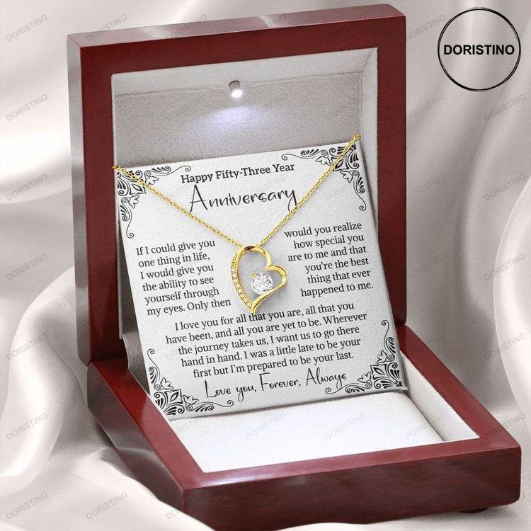 53rd Wedding Anniversary Gift For Wife Plastic Anniversary Gift Fifty Third Anniversary Gift 53 Year Anniversary Gift For Her Forever Love Doristino Awesome Necklace
