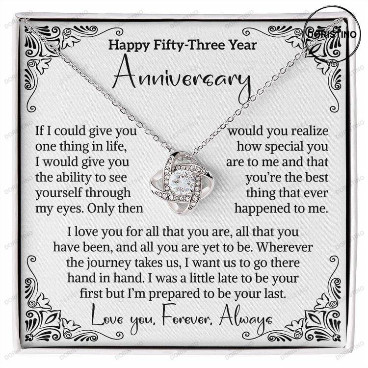 53rd Wedding Anniversary Gift For Wife Plastic Anniversary Gift Fifty Third Anniversary Gift 53 Year Anniversary Gift For Her Love Message Doristino Limited Edition Necklace