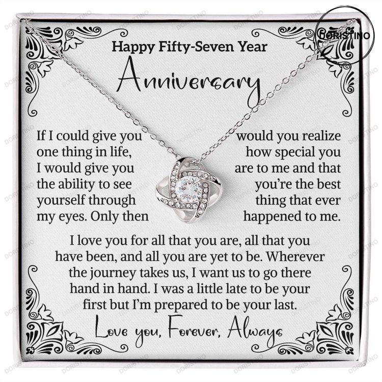 57th Wedding Anniversary Gift For Wife Night Anniversary Gift Fifty Seventh Anniversary Gift 57 Year Anniversary Gift For Her Love Message Doristino Trending Necklace