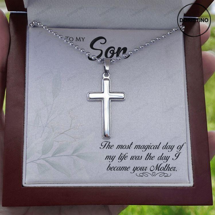 A Stunning Cross Necklace For A Special Son A Stunning Cross Necklace For Your Boy Artisan Crafted Stainless Cross Necklace Doristino Limited Edition Necklace