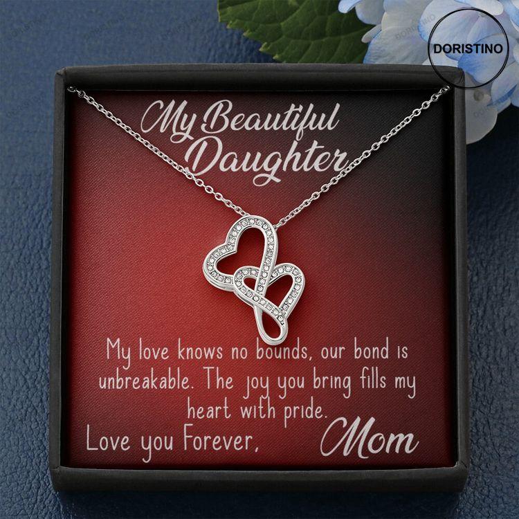 A Stunning Double Heart Necklace To Your Daughter From Mom Doristino Trending Necklace