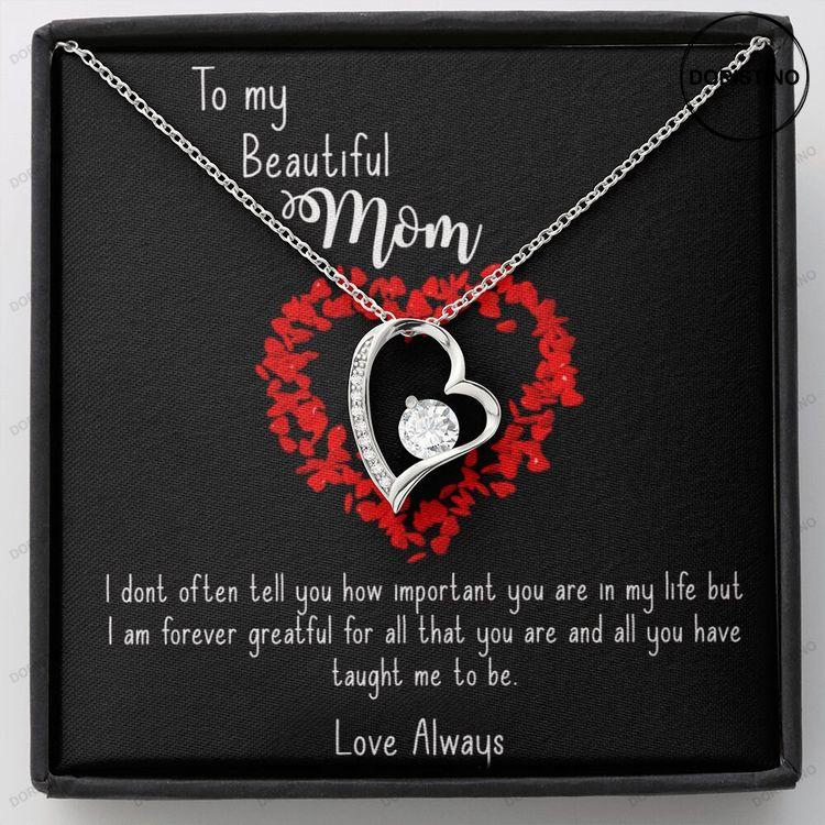 A Stunning Necklace For Your Mom A Beautiful Forever Love Necklace Perfect Gift For A Mother Elegant Heart Pendant For A Mother Doristino Trending Necklace
