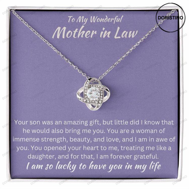 Amazing Love Knot Necklace A Meaningful Gift For Your Mother-in-law Family Jewelry Symbolic Pendant Cubic Zirconia Pendant Necklace Doristino Limited Edition Necklace