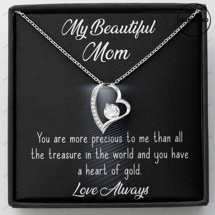 Beautiful Forever Necklace For A Mom From Their Daughter Or Son A Stunning Heart Necklace For Your Mom Elegant Heart Pendant For A Mother Doristino Awesome Necklace