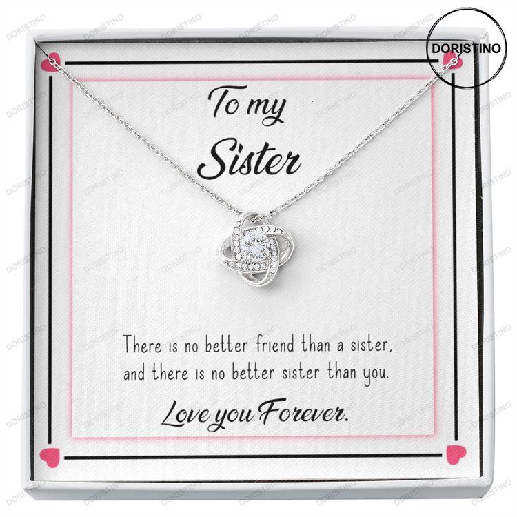 Beautiful Love Knot Necklace For Sister Sister Necklace Sister Gift Birthday Gift For Sister Doristino Trending Necklace