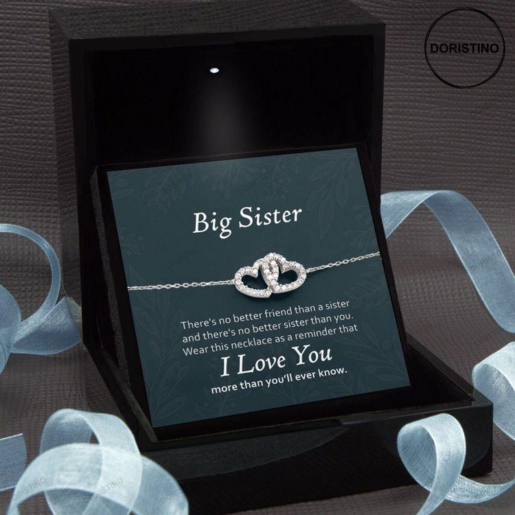 Big Sister Heart Bracelet Love Message Card To Sister Bracelet Doristino Trending Necklace