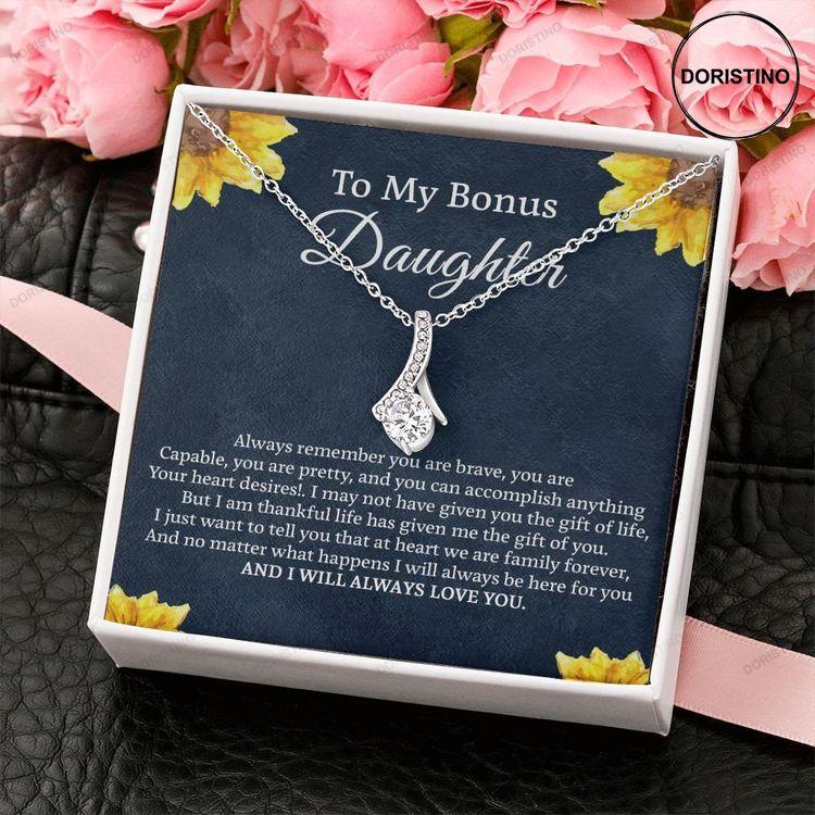 Bonus Daughter Stepdaughter Gift Alluring Beauty Necklace With Message Gift Doristino Limited Edition Necklace