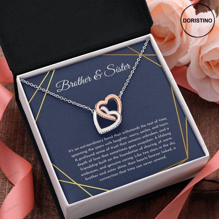 Brother And Sister Gift Brother Sister Necklace Sibling Gift Presents For Sister Sister Necklace Wedding Gift From Brother To Sister Doristino Trending Necklace