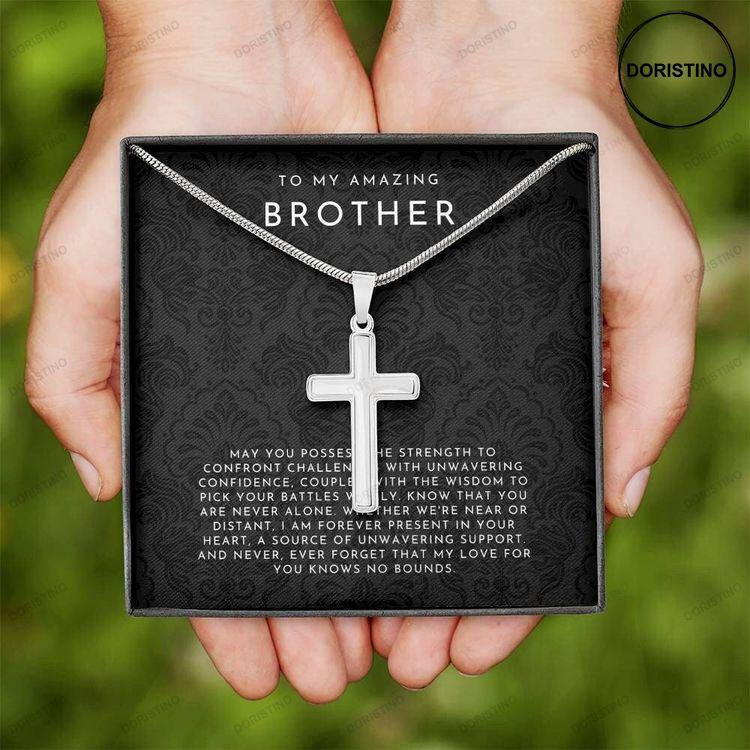 Brother Gift Gifts For Brothers From Sisters Little Brother Gifts Brother Cross Necklace Gift Sentimental Brother Gift Brother Birthday Doristino Limited Edition Necklace