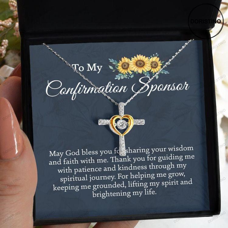 Confirmation Sponsor Gift Thank You Gift Cross Necklace With Message Card Doristino Limited Edition Necklace