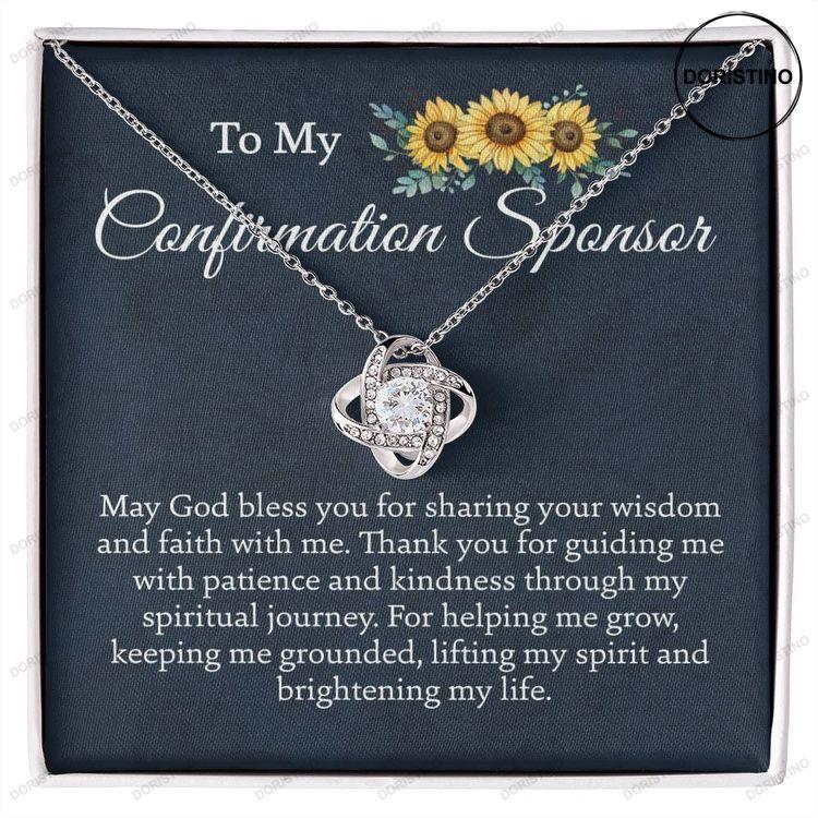 Confirmation Sponsor Gift Thank You Gift Love Knot Necklace With Message Card Doristino Awesome Necklace
