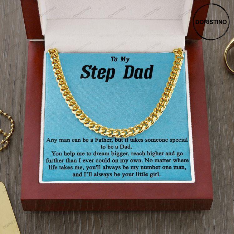 Cuban Chain Link Necklace Fathers Day Gift For A Step Father Bonus Dad Gift Step Dad Birthday Gift Bonus Dad Wedding Gift From Bride Doristino Awesome Necklace