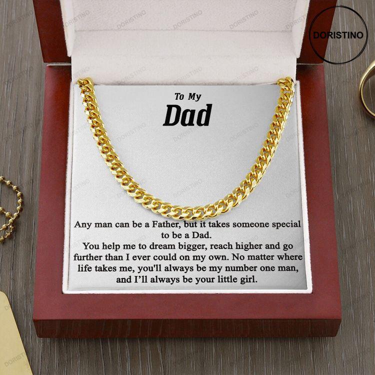 Cuban Chain Link Necklace Fathers Day Gift Gift From Daughter To Father Birthday Gift For Dad Dad Wedding Gift Step Dad Bonus Dad Doristino Trending Necklace