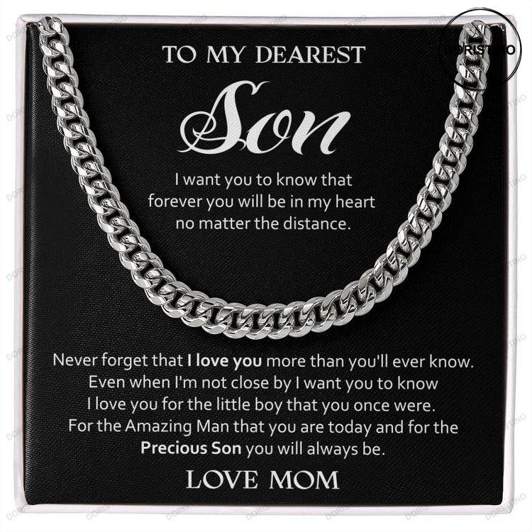 Cuban Necklace Gift Box With Message For Son From Love Mom Surprise Gift For Son From Mom Doristino Trending Necklace