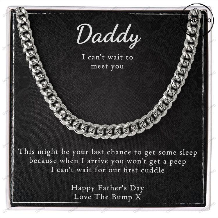 Daddy To Be Love The Bump Cuban Necklace Doristino Limited Edition Necklace
