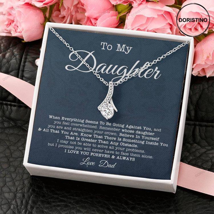 Daughter Alluring Beauty Necklace Gift For Daughter 14k White Gold Finish With Message Card Doristino Limited Edition Necklace