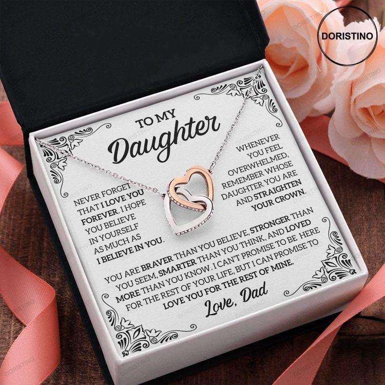 Daughter And Dad Necklace For Daughter Meaningful Gift For Daughter From Dad Interlocking Heart Necklace Doristino Awesome Necklace