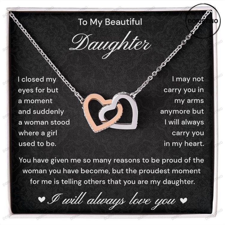 Daughter Interlocking Necklace Daughter Gift From Dad And Mom Daughter Quote Love Gift Doristino Awesome Necklace