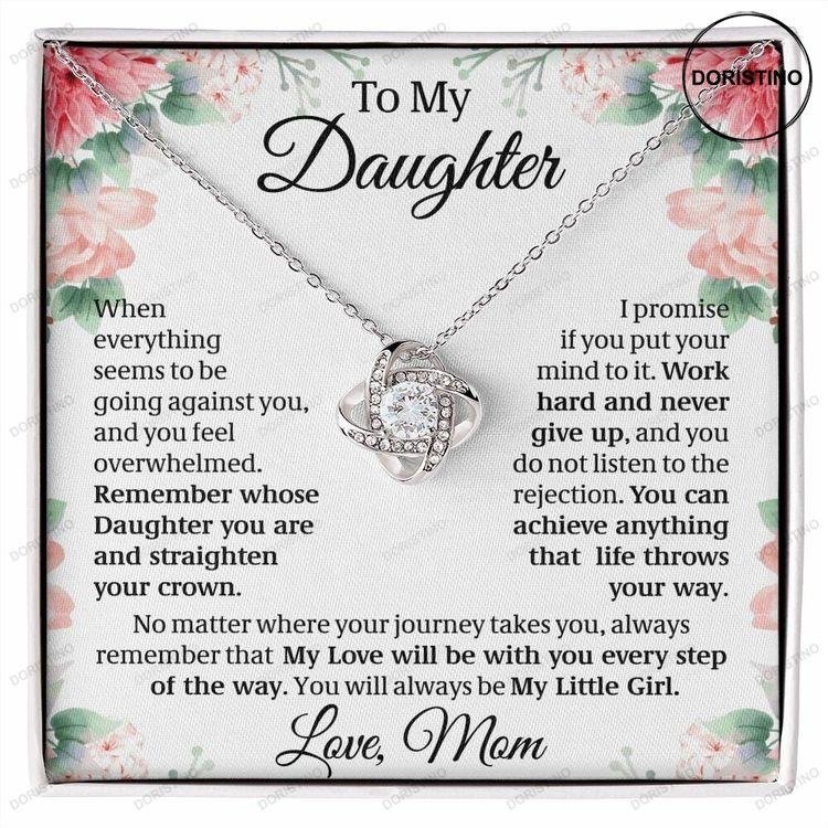Daughter Mom Gift Daughter Gift From Mom Love Knot Necklace 14k White Gold Over Stainless Steel Doristino Limited Edition Necklace