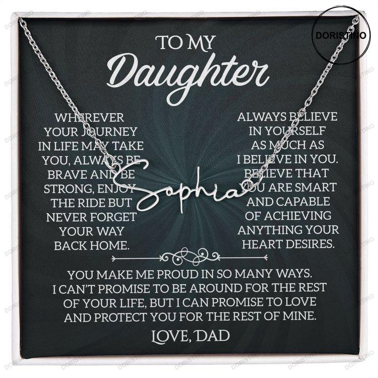 Daughter Necklace And Love Message Card Custom Name Necklace Doristino Limited Edition Necklace