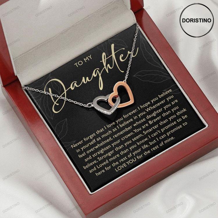 Daughter Necklace And Love Message Card Love Interlocking Heart Necklace Doristino Awesome Necklace