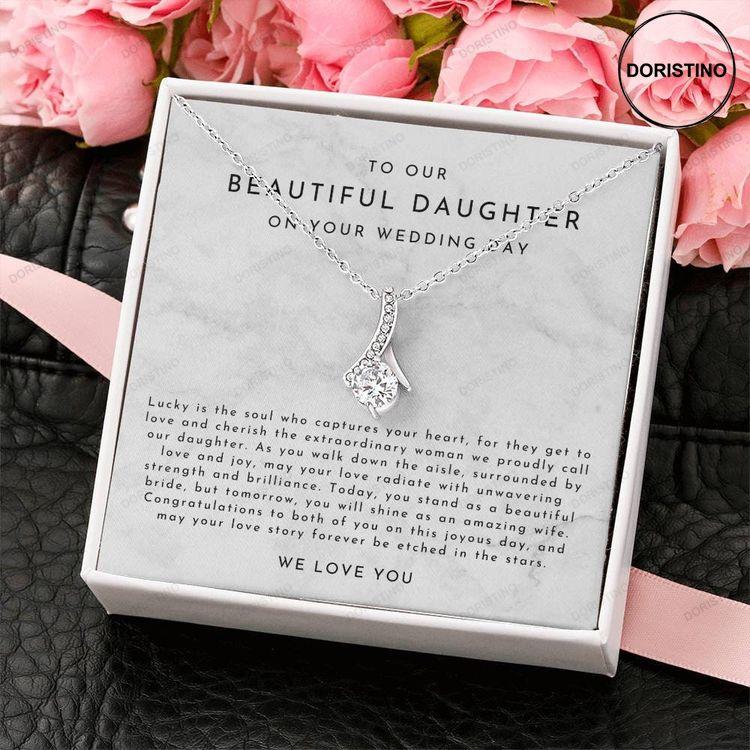 Daughter Wedding Gift Daughter Wedding Day Necklace Daughter On You Wedding Day Daughter Gift From Parents Bride Gift From Parents Doristino Trending Necklace