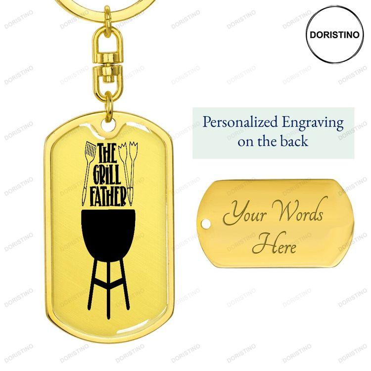 Dog Tag Key Chain For The Grill Father A Perfect Gift For A Dad Who Loves To Bbq Military Dog Tag Key Chain For Fathers Day Doristino Limited Edition Necklace