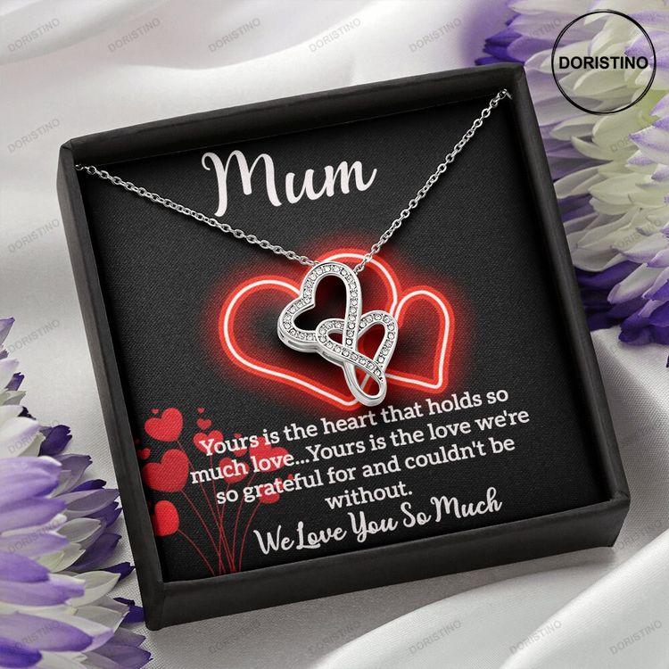 Double Hearts Necklace For Your Mum A Beautiful Personal Gift To A Mother From Her Children Necklace For A Mother Gift For Mum Doristino Trending Necklace