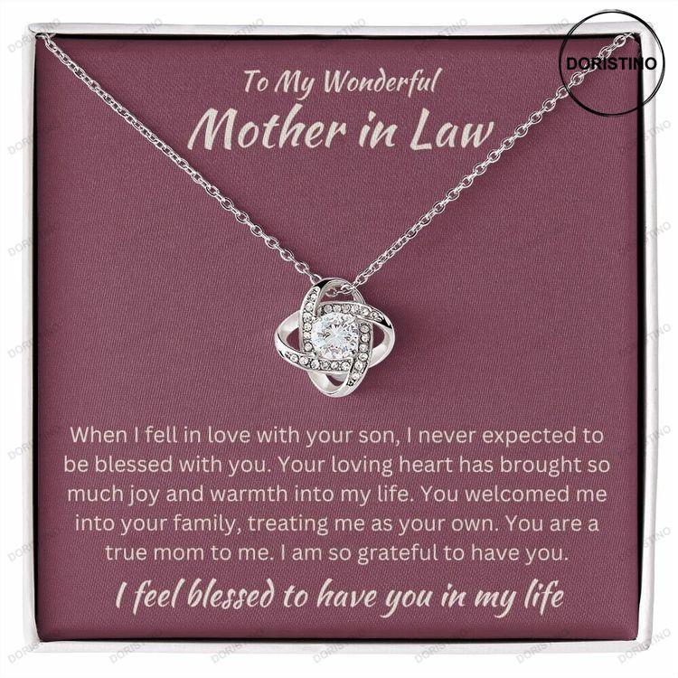 Elegant Love Knot Necklace A Meaningful Gift For Your Mother-in-law Family Jewelry Symbolic Pendant Cubic Zirconia Pendant Necklace Doristino Awesome Necklace