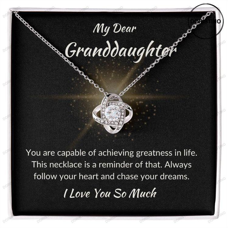 Elegant Love Knot Necklace With Sparkling Cubic Zirconia Crystals - The Ideal Gift For Your Special Granddaughter Doristino Limited Edition Necklace