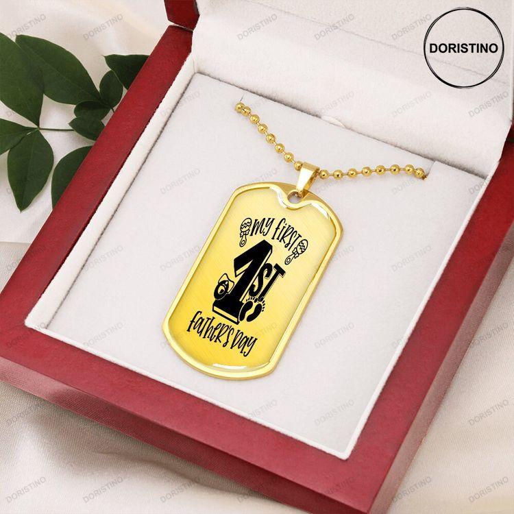 First Fathers Day Gift Dog Tag Necklace For A Dad Fathers Day Gift First Dad Gift Dad Necklace New Dad Gift Doristino Trending Necklace