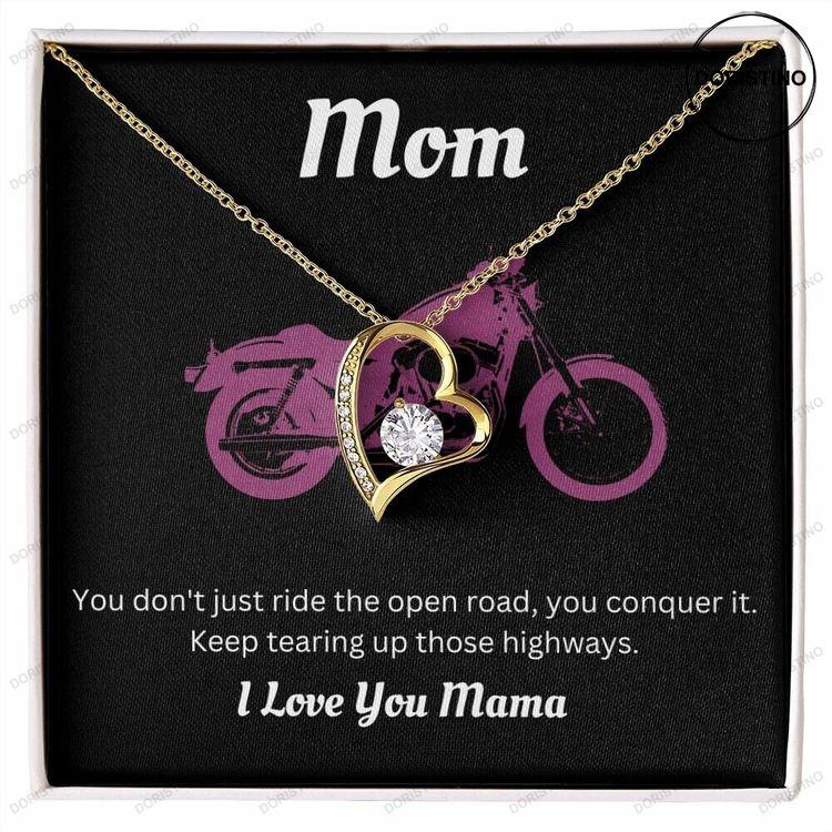 Forever Love Heart Shaped Necklace With Cubic Zirconia Crystal - Stunning Gift For Biker Moms With Whiteyellow Gold Finish Doristino Limited Edition Necklace
